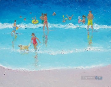 Child Painting - Bliss beach Child impressionism
